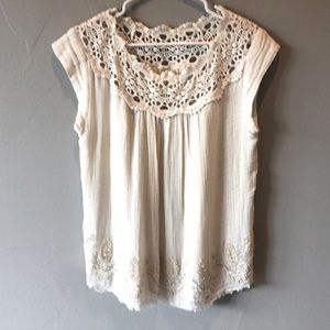 Anthropologie beaded hem blouse